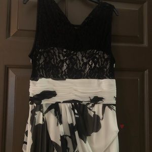 Beautiful long black and white dress